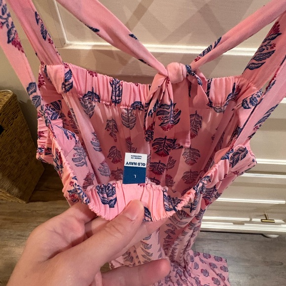 Anthropologie Vibes Pink Leaf Print Dress - Old Navy - Picture 9 of 9